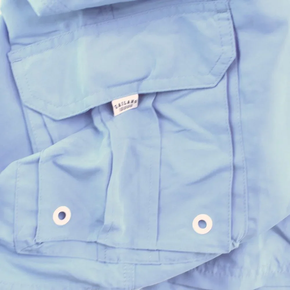 NWOT Gailang Men's Sky Blue Cargo Swim Trunks - Large - Picture 3 of 3